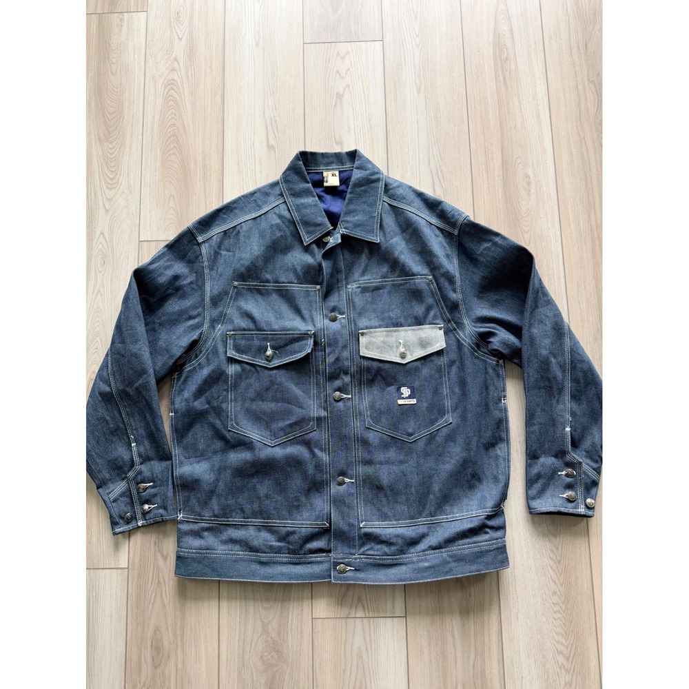 Vintage State Property Denim Chore Jacket Mens XL Blue Y2K Hip Hop Beanie Siegel